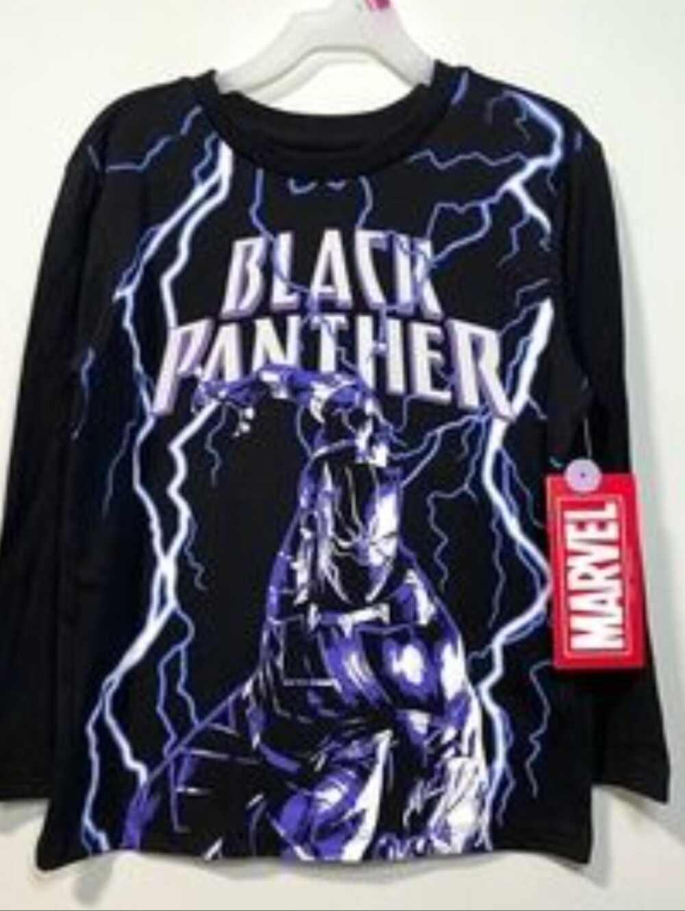 Marvel Black Panther Long Sleeve Shirt in Black and Purple